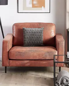 Armchair SAVALEN Faux Leather Golden Brown