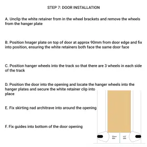 AFIT Pocket Sliding Door Kit - 120mm Finished Wall Thickness WITH SOFT CLOSE - 915 x 2032mm Max Door Size - Cut To Size