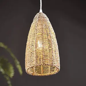 Wicker Rattan Basket Pendant Light - Small