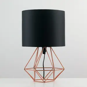 Bartelt Metal Table Lamp Copper Base/Black Shade / Yes / G