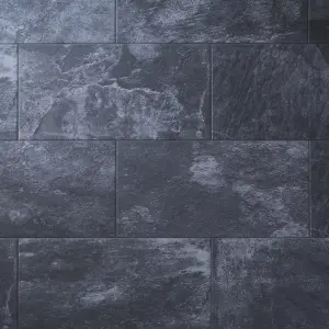 Shaded slate Anthracite Matt Porcelain Indoor Wall & floor Tile, Pack of 6, (L)300mm (W)600mm