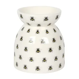 Ceramic Bee Print Oil Burner and Wax Melt (Height) 11 cm