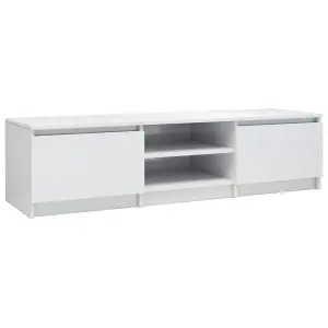 vidaXL TV Cabinet High Gloss White 140x40x35.5 cm Engineered Wood