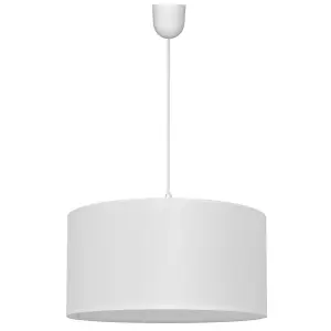 Luminosa Alba Cylindrical Pendant Ceiling Light White 40cm