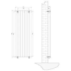 Porter Black Double Vertical Flat Panel Radiator - 1800x610mm