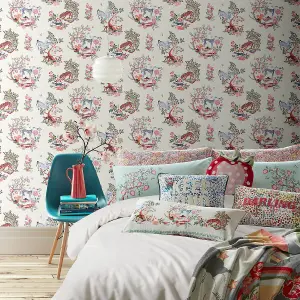 Cath Kidston Painted Kingdom Wallpaper Cream 182542