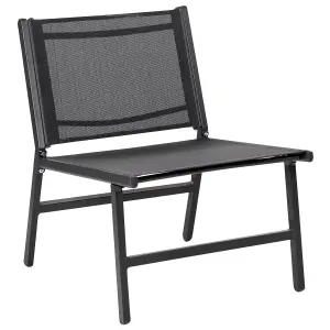 Set of 2 Garden Chairs MARCEDDI with Footstool Metal Black