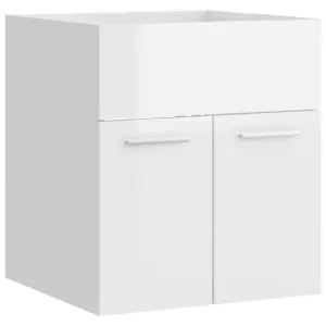 Berkfield Sink Cabinet High Gloss White 41x38.5x46 cm Engineered Wood