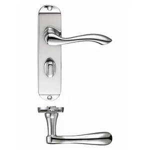 Zubac Bathroom Door Handle (Set of 2) Polished Chrome