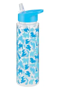 Interiors by Premier Durable Blue Shark Water Bottle, Portable Spout Lock Bottle, Robust PP Plastic Transparent Outer Bottle