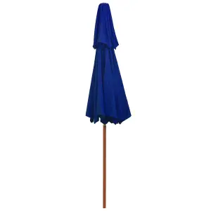 Berkfield Double Decker Parasol with Wooden Pole Blue 270 cm