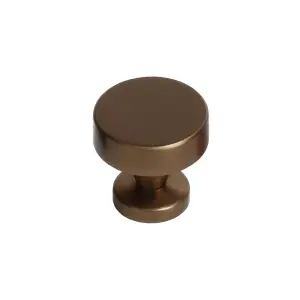 DecorAndDecor - CARNA Matt Bronze Solid Round Kitchen Cabinet Drawer Cupboard Pull Knob - Pair