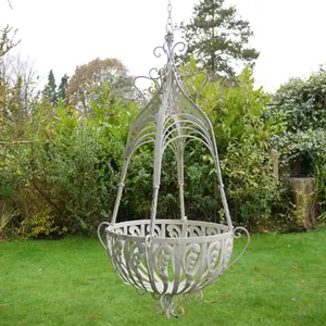 199 Large Cream Hanging Basket