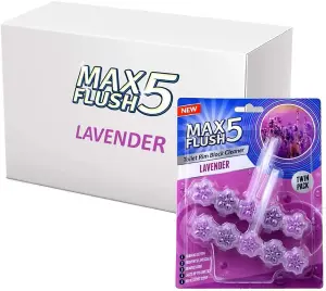 Lavender Pack of 12 Toilet Rim Block Cleaner Twin Pack Anti-Limescale, Foaming Cleaning Action, Lasts Up to 4 Weeks