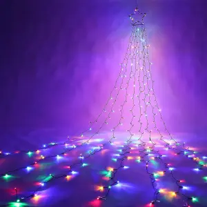 1ft X 8 Strands String Lights With Star Tree Topper - Tree Decoration Fairy Lights - Low Voltage - Waterproof - Mains Powered