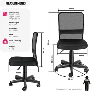 Office Chair Patrick - ergonomic shape, comfortable padding, stepless height adjustment - black