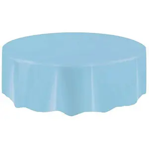 Plastic Round Party Table Cover Blue (One Size)