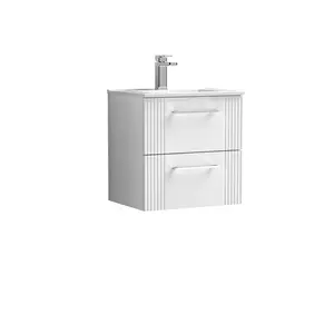 Deco 505mm Single Bathroom Vanity with Integrated Vitreous China Basin Satin White