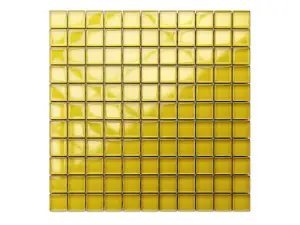 Glass mosaic on mesh for bathroom or kitchen 300mm x 300mm - Sunflower