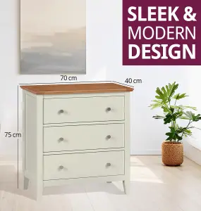 Hallowood Furniture Clifton Oak Painted Small Chest of Drawers