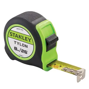 Stanley Hi-Vis Tylon Pocket Tape 8m (26') XMS24HVTAPE8