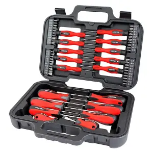 Ultra Fix 58 Piece Screwdriver Set & Heavy Duty Storage Case for Screwdrivers, Assorted 58 Piece Professional Screwdriver Set