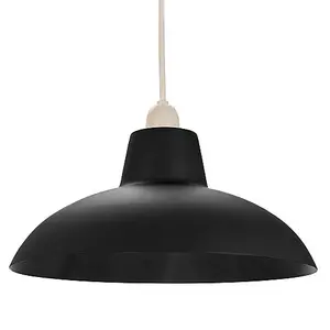 Industrial Retro Designed Matt Black Curved Metal Ceiling Pendant Light Shade