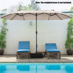 Costway  460 x 265cm Outdoor Double-Sided Parasol Patio Umbrella Market Twin Umbrella