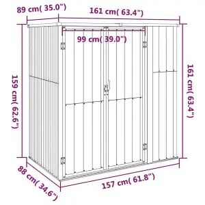 Berkfield Garden Tool Shed Brown 161x89x161 cm Galvanised Steel