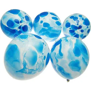 Fantasia Latex Marble Effect Balloons (Pack of 6) Blue/White (One Size)