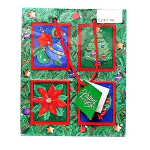 Happy Holidays Christmas Gift Bag Green/Red/Blue (One Size)