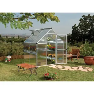 Mythos 6 Ft W x 4 Ft D Greenhouse Silver / 208cm H x 185cm W x 306cm D