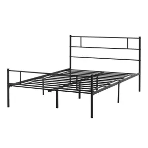 HOMCOM Double Metal Bed Frame w/ Headboard & Footboard, Underbed Storage Space