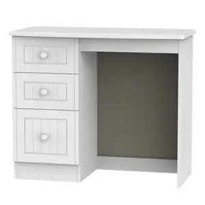 Ready assembled Matt white Vanity 3 drawer Desk (H)795mm (W)415mm (D)415mm