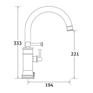 Florence Traditional Chrome Deck-mounted Bath Shower mixer Tap with Handset