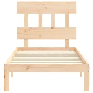 Berkfield Bed Frame with Headboard 90x200 cm Solid Wood