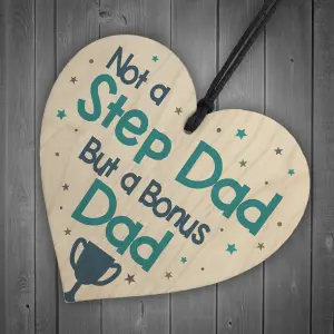 Red Ocean Novelty Gift For Step Dad Fathers Day Gifts For Step Dad Wooden Heart Plaques And Signs