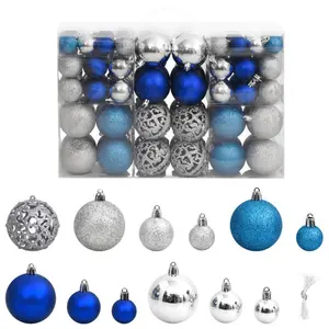 Bauble (Set of 100) Silver and Blue