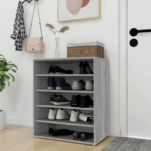 Berkfield Shoe Cabinet Grey Sonoma 60x35x70 cm Engineered Wood