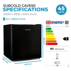 Subcold Cave 50 Solid Door Drinks Fridge