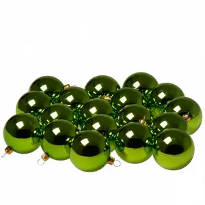 Luxury Shatterproof Ball Ornament (Set of 18) Lime Green Shiny / 6cm H x 6cm W x 6cm D