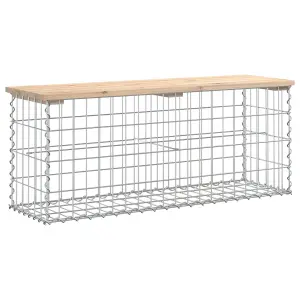 Berkfield Garden Bench Gabion Design 103x31.5x42 cm Solid Wood Pine