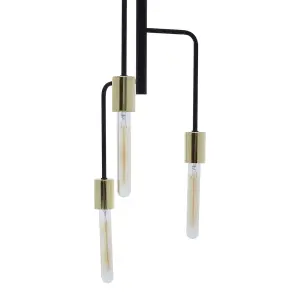 Interiors by Premier Lagona 3 Bulb Gold And Black Pendant Light