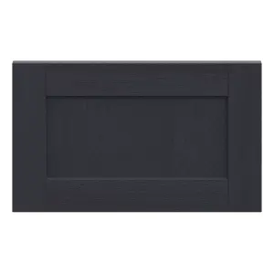 Alpinia Matt midnight navy wood effect Drawer front, bridging door & bi fold door, 356mm x 18mm x 597mm