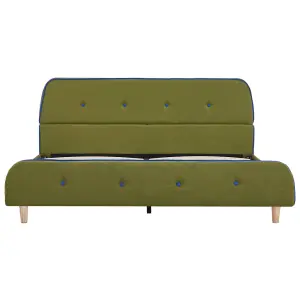 Berkfield Bed Frame Green Fabric 135x190 cm 4FT6 Double