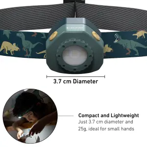 Ledlenser KidLED4R Rechargeable 40 Lumen Safe Robust RGB Light LED Head Torch for Camping and Night Time Fun