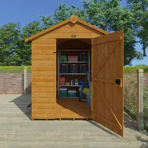 6 ft. W x 8 ft. D Solid Wood Shiplap Apex Garden Shed