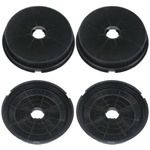 SPARES2GO Round Charcoal Vent Filters compatible with Baumatic Cooker Hood (Pack of 4) STI