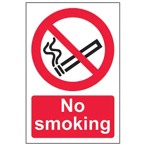 NO SMOKING Prohibited Sign - Self Adhesive Vinyl 200x300mm