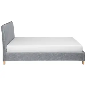 Fabric EU King Size Bed Grey SENNEZ